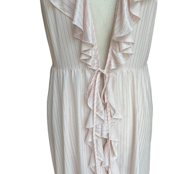 Victoria’s Secret Dream Angel Sheer Ruffle Sexy Stripe Midi Kimono Robe-L - Picture 5 of 15